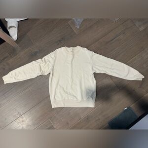 uniqlo crewneck long sleeve off white tan size s